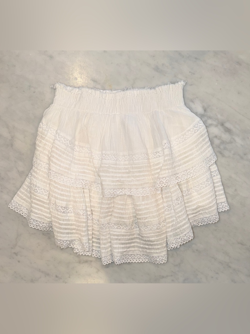 aerie | White Tiered Mini Skirt